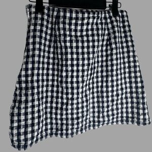 American Eagle Outfitters Blue and White Smocked Skater Skirt Size Small